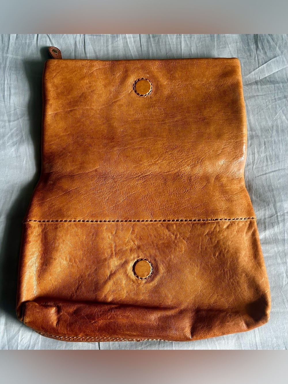 Vintage Gap Goat Leather Foldover Clutch Cognac - Picture 3 of 5